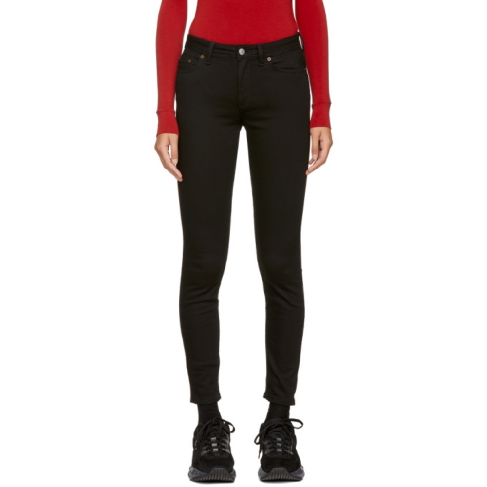 Acne Studios Bla Konst high waist skinny jeans in black Sz 29x34